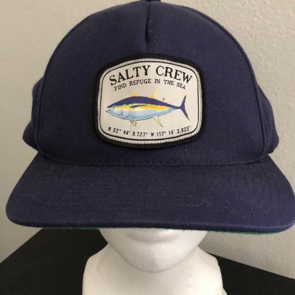 Salty Crew Hat Mens Snapback Pacific Retro Trucker Blue Fishing Beach Coastal - Picture 1 of 3